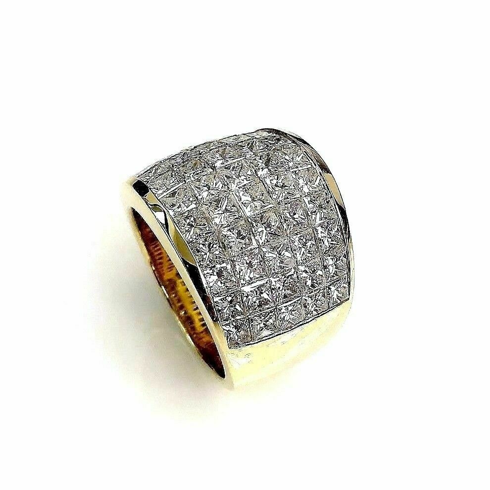 $18,950 Retail 8.00 Carats Princess Cut Invisible Set Diamond Anniversary Ring