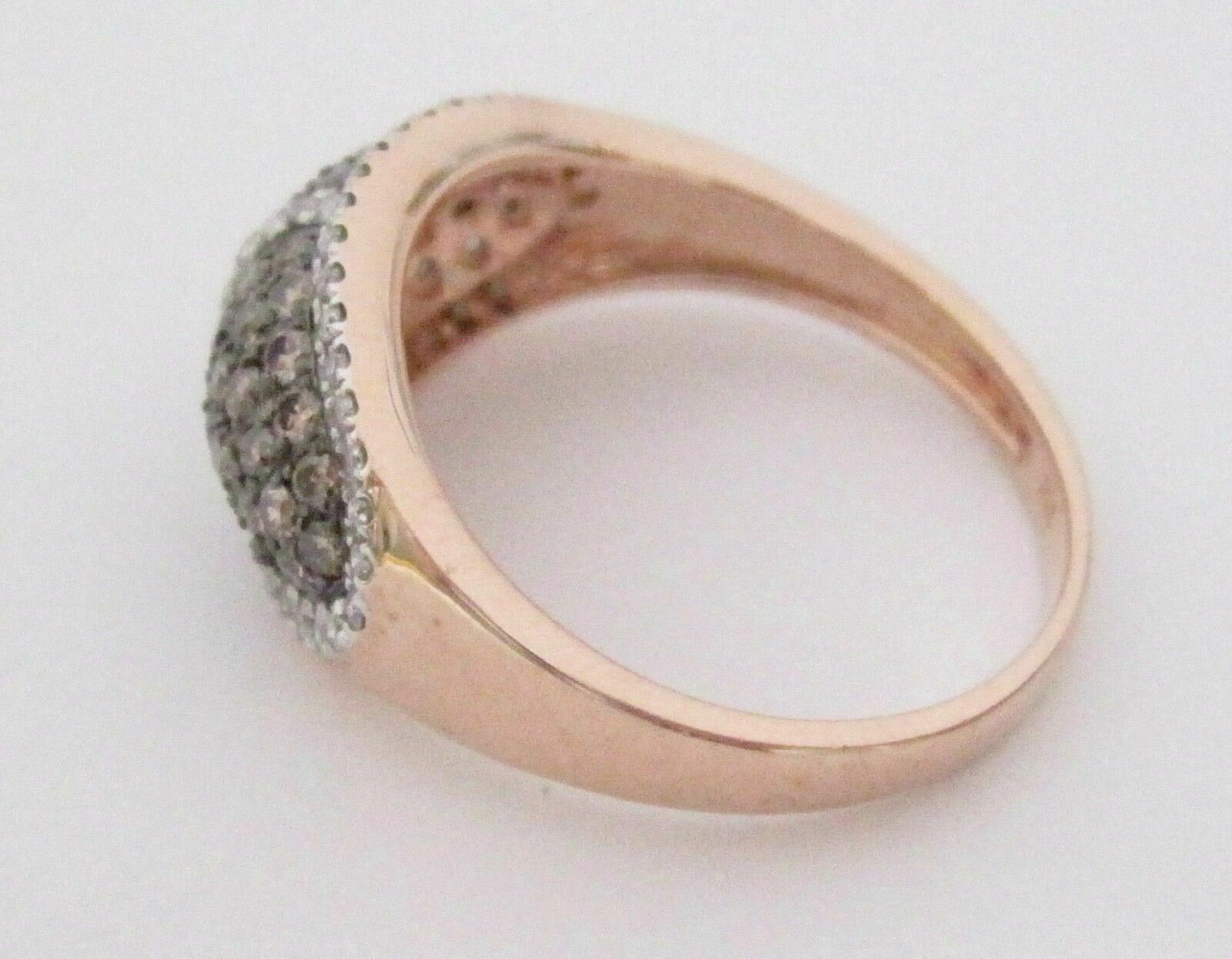 .88 TCW Natural Round Brilliants Champagne Diamond Ring 14k Rose Gold Size 7