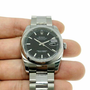 Rolex 36MM Datejust Watch Stainless Steel Ref # 116200 Oyster Band Roulette Date