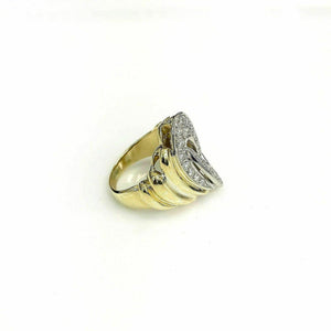 1.00 Carats Round Diamond Pave Set Diamond Anniversary Ring 18K Gold 15.9 Grams