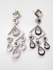 7.96 TCW Pear White Topaz & Diamond Chandelier Earrings G-H VS2 18k White Gold