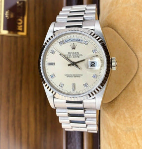 Rolex Day Date President 18K White Gold 36mm Watch 18239A Factory Diamond Dial