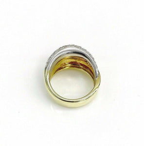 $4,900 Retail 1.70 Carats Round Cut Puffed Pave Set Diamond Anniversary Ring