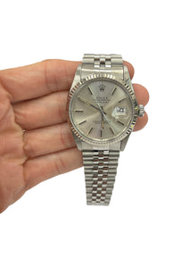 Rolex Datejust 36mm Silver Stick Dial with Papers 16014