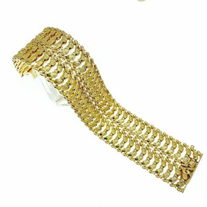 Estate Italian Lady's Bracelet Solid 18K Yellow Gold 46 Grams 1.30 Inch Width
