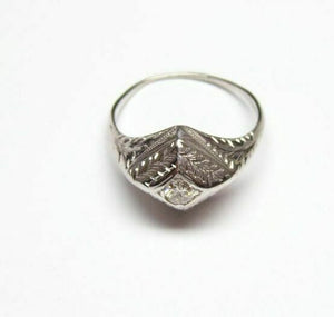 Antique Platinum Old Mine Cut Diamond Wedding/Engagement Ring F Color