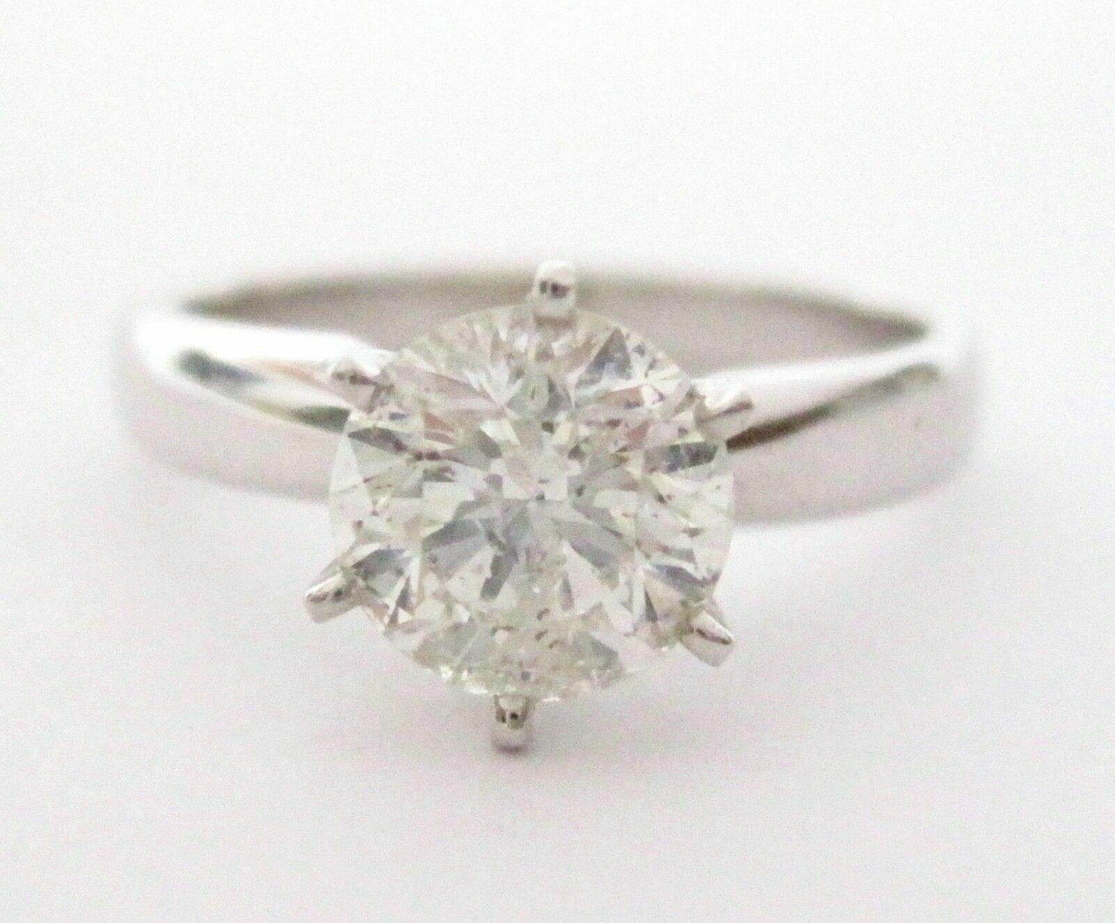 1.35 TCW Round Brilliant Cut Diamond Solitaire Engagement Ring 14kt White Gold