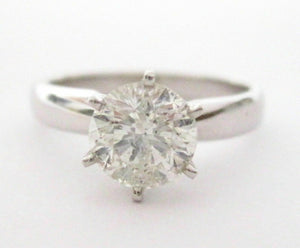 1.35 TCW Round Brilliant Cut Diamond Solitaire Engagement Ring 14kt White Gold