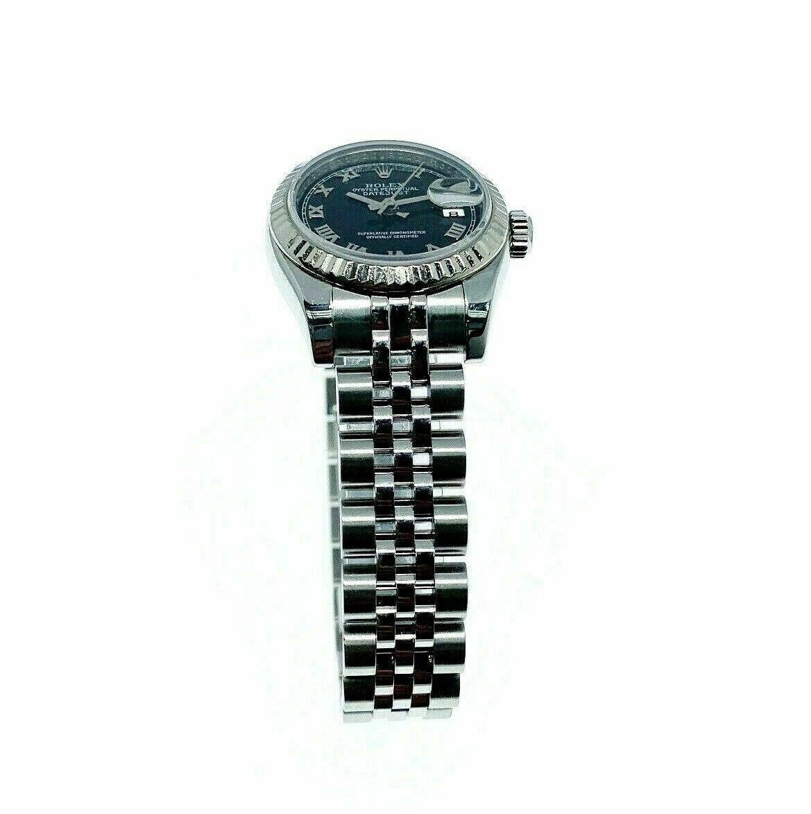 Rolex 26MM Lady Datejust 18 Karat White Gold Stainless Steel Watch Ref #179474