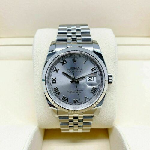 Rolex 36MM Datejust Watch 18K Gold/Stainless Ref # 116234 Factory Silver Dial