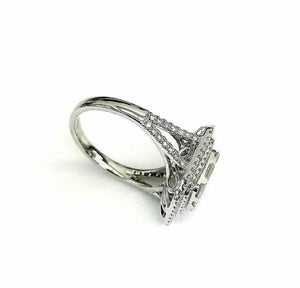 1.40 Carats Diamond Halo Wedding/ Anniversary 18K White Gold Center 3 Carat Size