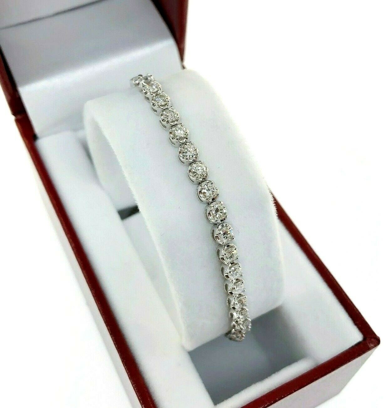 1.98 Carats t.w. Round Diamond Toggle Tennis Bracelet 14K White Gold
