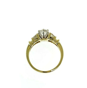 1.02 Carats t.w. Diamond Wedding/Engagement Ring 14K Gold 0.66 Carat Center