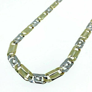 Solid 14 Karat Two Tone Gold Mens Necklace Chain 28 Inches 3.12 Ounces