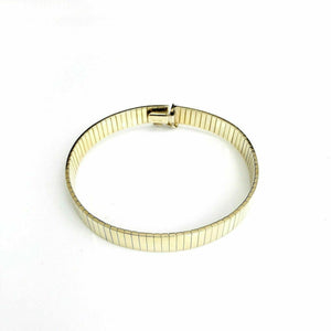 Italian Made 14K Gold Flat Omega Bracelet 7.75 MM Width 21 Grams