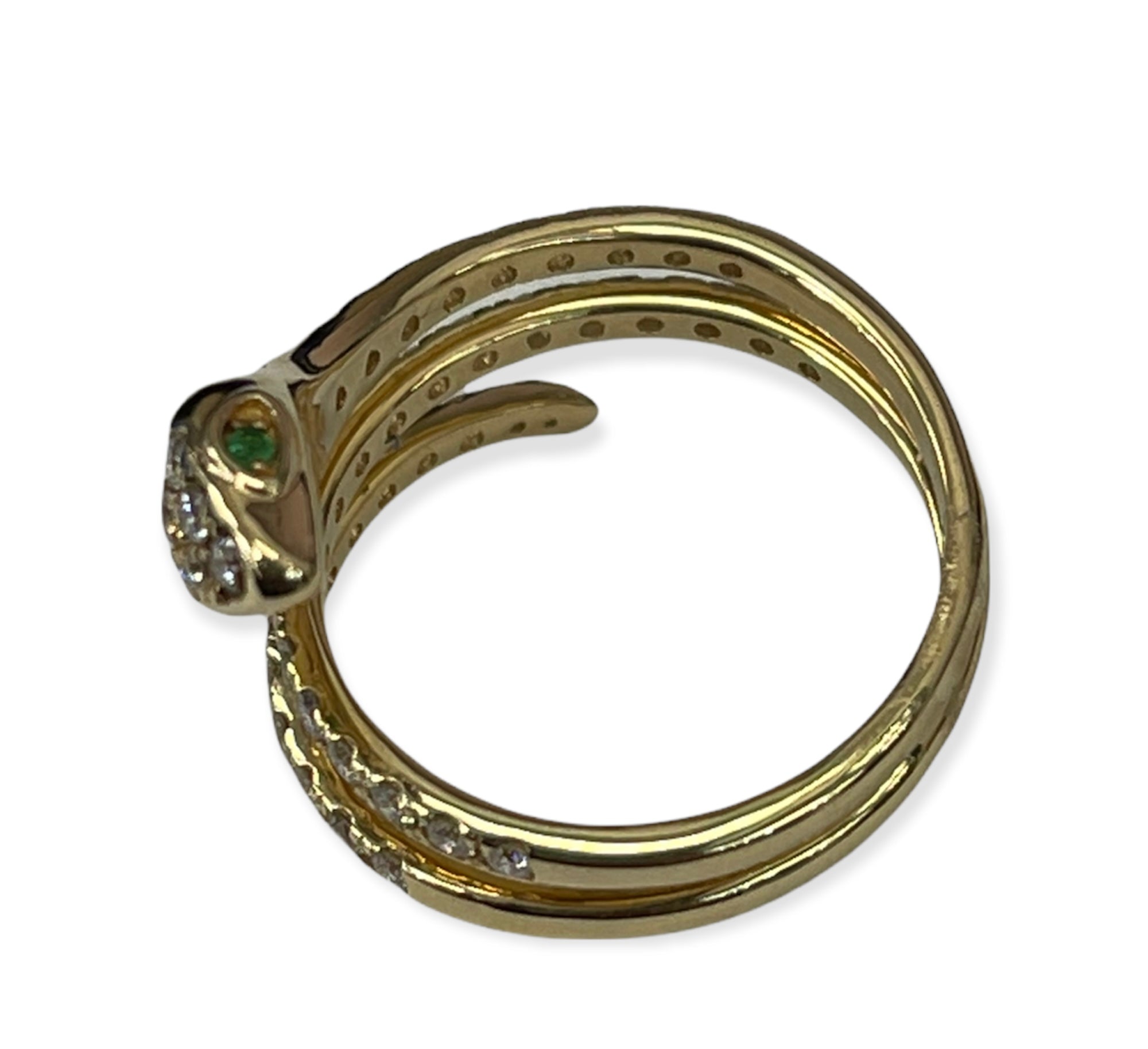 Round Brilliants Snake Diamond Ring Rose Gold 14kt