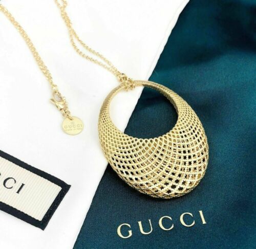 GUCCI Italian Made 18K Diamantissima Pendant with 18K Yellow Gold GUCCI Chain
