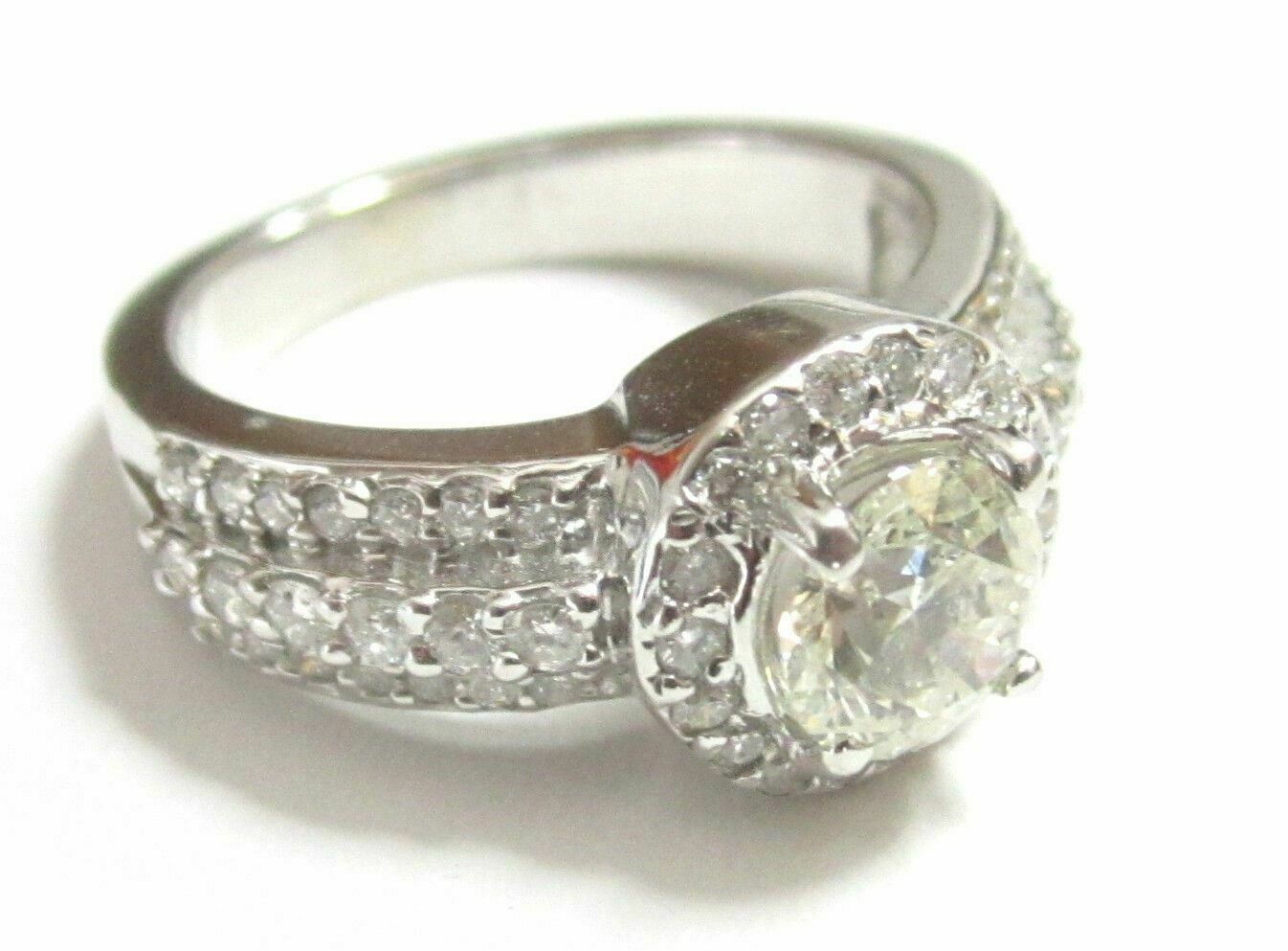 2.71 TCW Round Diamond Solitaire Engagement Ring G SI2 Size 6.5 14k White Gold