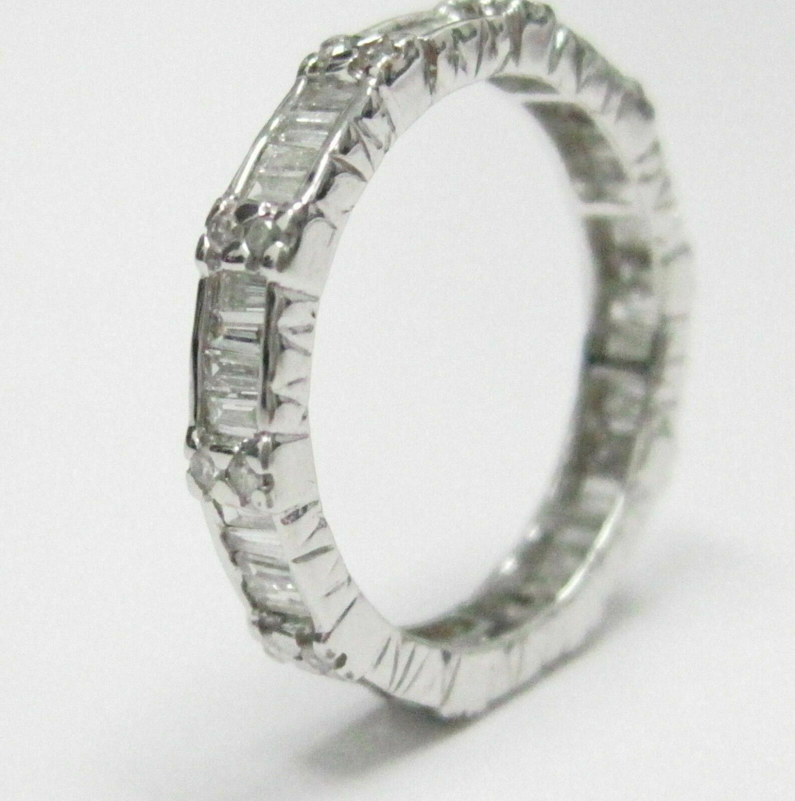 1.87 TCW Baguettes Cut Diamond Eternity Ring/Band G SI-1 Size 4.5 14k WG