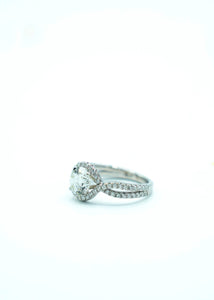 Engagement Diamond Ring 2.030 CT AGS Certified I /SI2 RBC 18k White Gold Ring