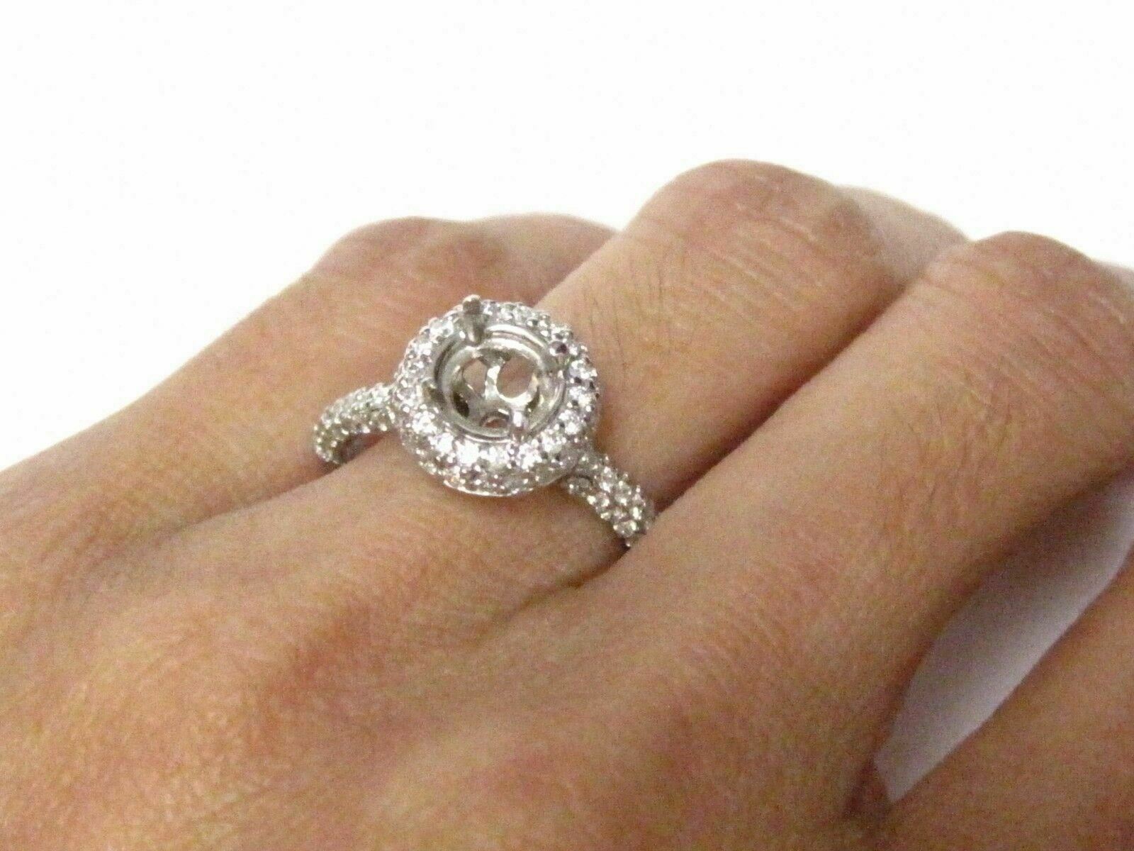 4 Prongs Semi-Mounting for Round Cut Diamond Ring Engagement 14k W/G