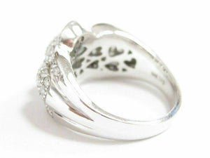 FINE Round Brilliants Wide Designer Inspired Diamond Ring 14kt White Gold