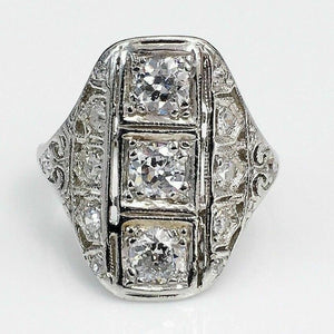 Antique Diamond Wedding Engagement Ring Circa 1950's 0.85 Carat t.w. VS Diamonds