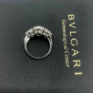 Original Bvlgari 7.37 Carats 3 Oval Diamond Platinum Engagement Ring