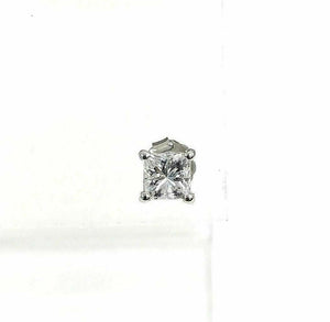 Natural Colorless 1.40 Carats t.w. PrincessCut Diamond Stud Earrings 14K White