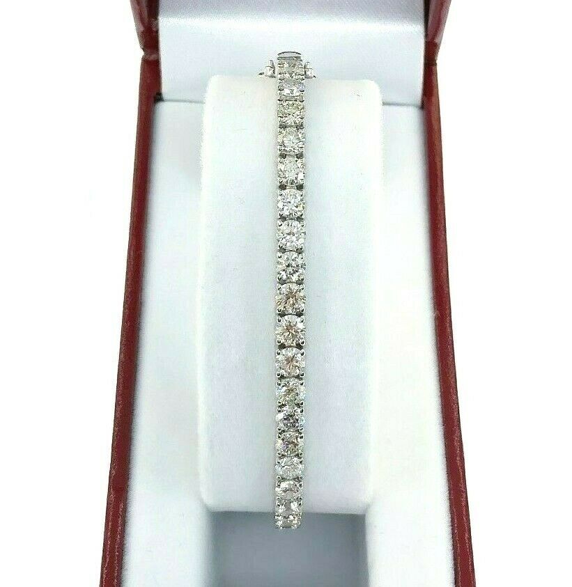 9.33 Carats t.w. Round Diamond Tennis Bracelet 14K White Gold G- H Color