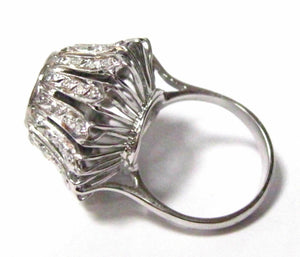 .86 TCW Rose Cut Round Diamond Cocktail/Anniversary Ring Size 6 18k White Gold