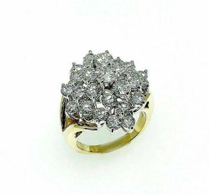 Stunning 5.00 Carats H VS Round Cut Diamond Anniversary Ring 14K Two Tone Gold
