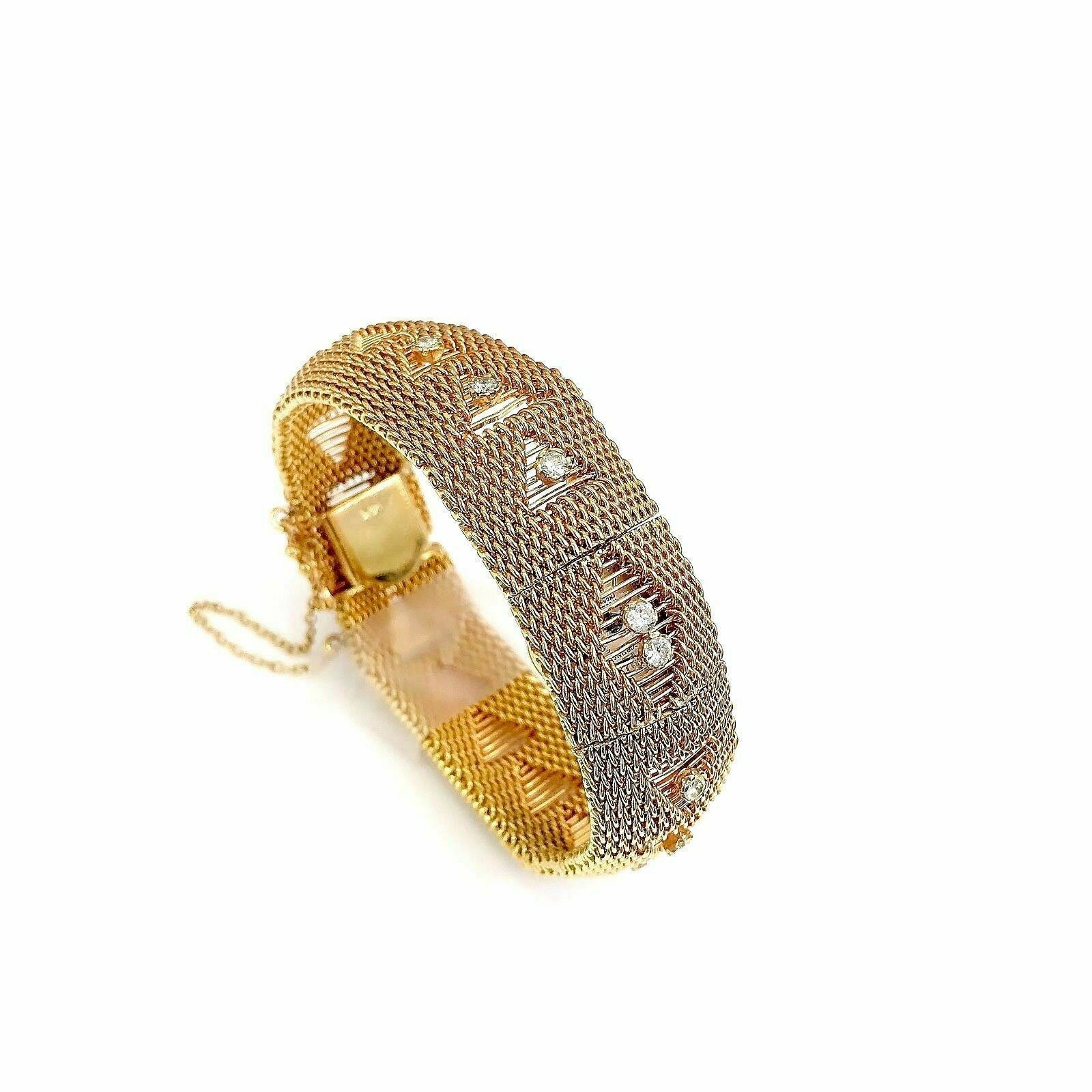 Vintage Solid 0.80 Carats 14K Rose Gold Diamond Bracelet Watch 1.85 Ounces
