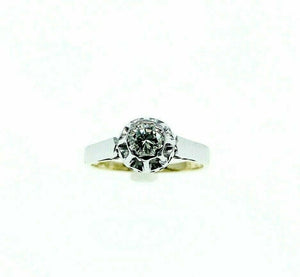 Estate Platinum 14K Gold Round Diamond Wedding Ring Circa 1970's 0.25 Carat