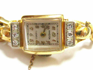Vintage Women's Kingston Diamond 17 Jewels Yellow Gold Dress Watch Analog 14k YG