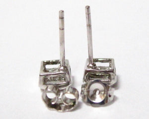 .35 TCW Princess Cut Diamond Illusion Set Earrings Push Back G SI-1 14k Gold