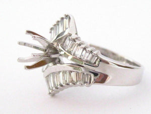 1.50 TCW 6 Prongs Semi-Mounting Round Diamond Bridal Ring 14k White Gold
