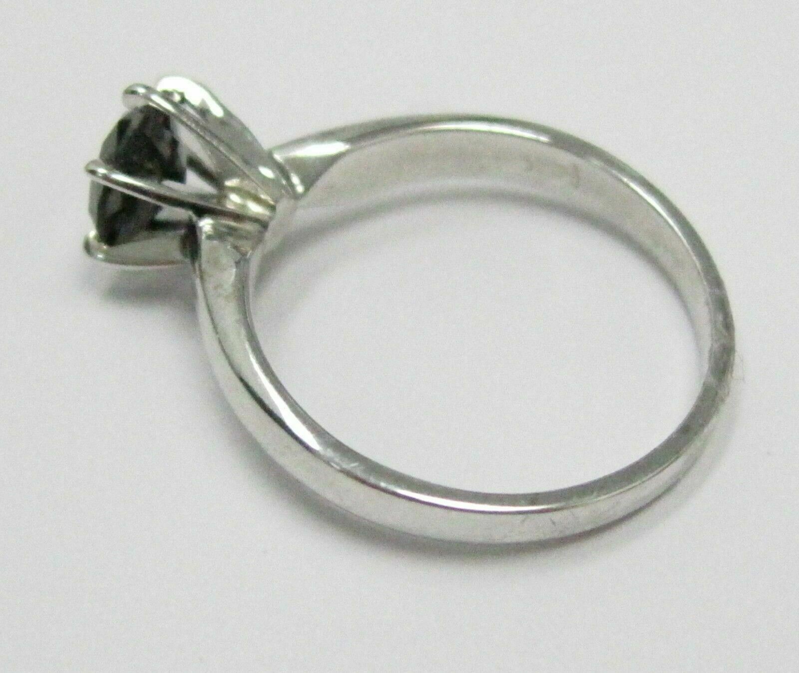 1.54 TCW Handmade Round Black Diamond Wedding Set Ring Size 5.5 14kt White Gold