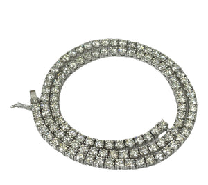 Tennis Necklace Round Brilliants Diamonds White Gold