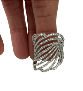 Tiara Diamond Ring With Round Brilliants White Gold 18kt