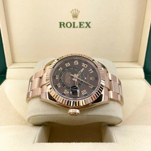 Rolex 42MM Sky- Dweller Watch 18K Rose Gold Ref # 326935 2019 Box and Card