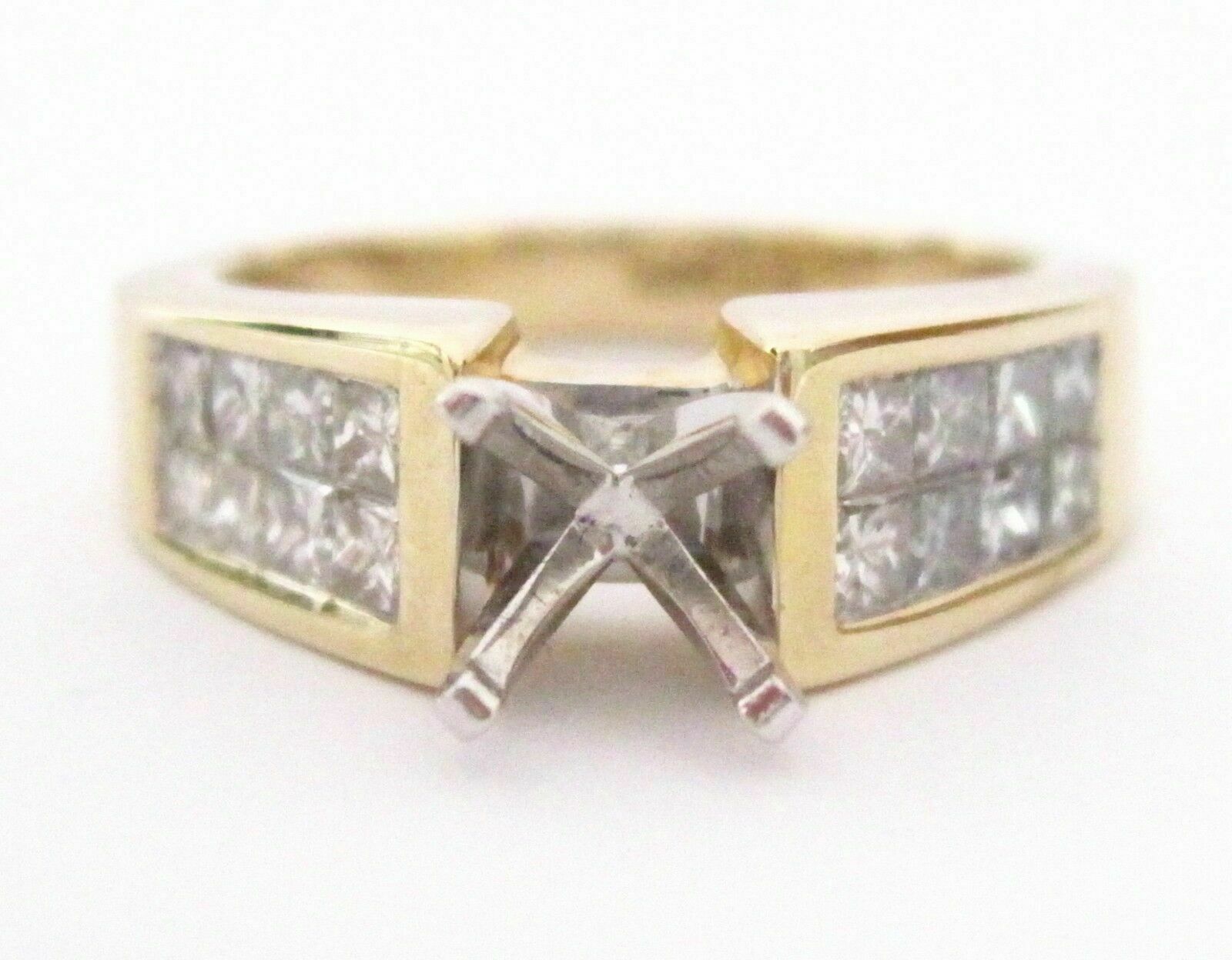 Fine 1.0 TCW 4 Prongs Semi-Mounting Round Brilliant Diamond Bridal Ring 14k Y/G