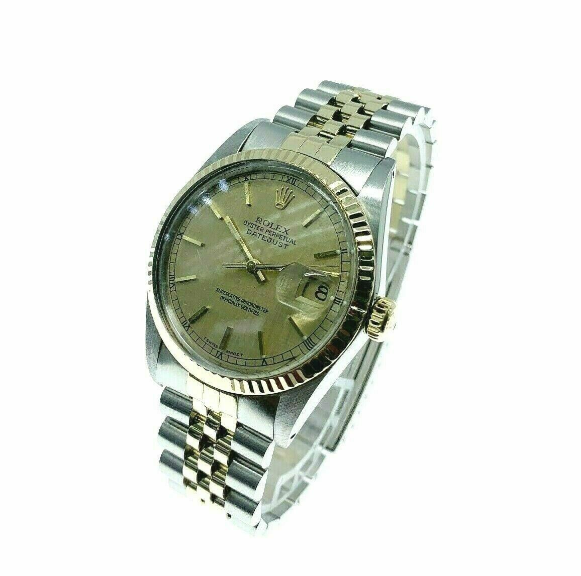 Rolex 36MM Datejust Watch 18K Yellow Gold Stainless Steel Ref 16013 Vintage 1987