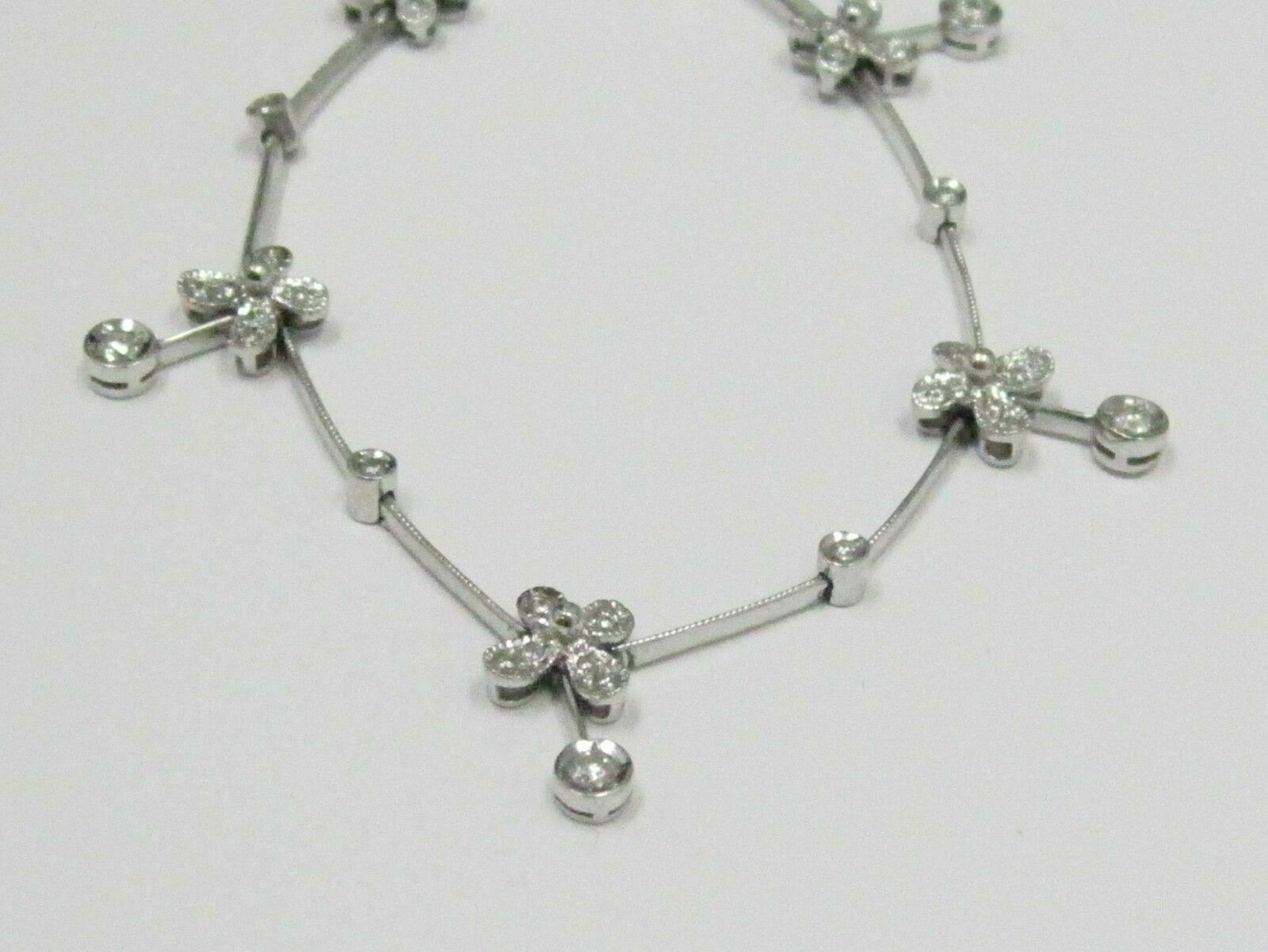 .85 TCW Round Brilliants Diamond Flower Pendant Necklace G SI1 14k White Gold