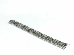 3.75 TCW Round Brilliant Cut Diamond Bracelet in 18K White Gold Link Fancy Style