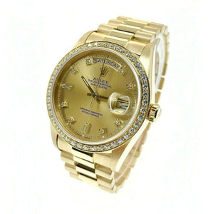 Rolex Day Date President 18K Yellow Gold 36mm Watch 18038 Factory Dial and Bezel