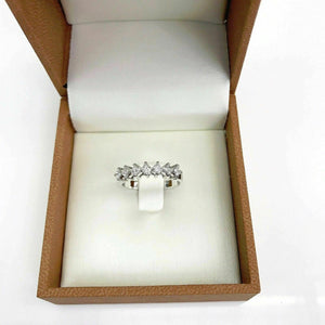 0.53 Carats t.w. Seven Princesss Cut Diamond Anniversary/Stack Ring 14K Gold New