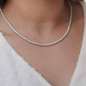 Tennis Diamond Necklace 15.95 Carats Round Brilliants White Gold 14kt
