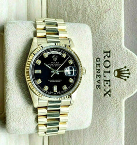 Rolex Day Date President 18K Yellow Gold 36mm Watch 18238 Double Quick Set 1990