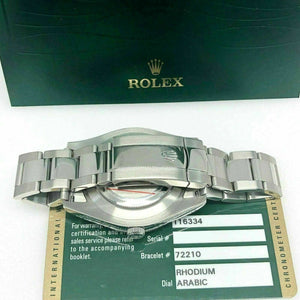 Rolex 41MM Datejust II Watch 18K Fluted Bezel Stainless Steel Ref 116334 Box Card
